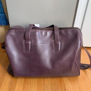 Large vegan leather overnight bag